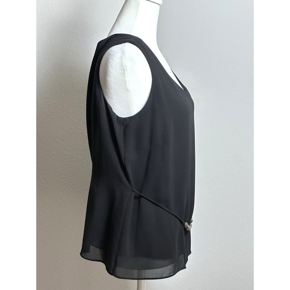 Studio I Women’s Black Top Size 12 Black Sleeveless Top With Decorative Beads - Picture 7 of 16